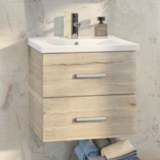 Comforty Тумба-умывальник "Парма-60" дуб дымчатый с раковиной "Миранда 60"