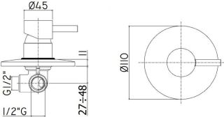 Смеситель для душа Paffoni Light LIG011NO (с внутренней частью)