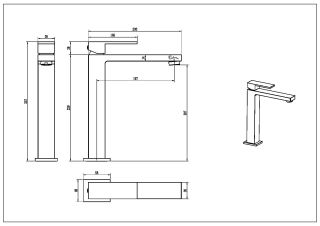 Смеситель для раковины Boheme Qubic 472-BRB брашированная бронза