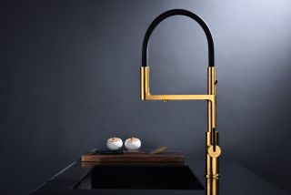 Смеситель для кухни Paulmark Tornado To213402-BG брашированное золото