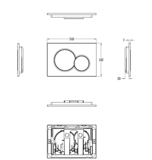 Кнопка смыва для инсталляции механическая Wonzon & Woghand WW-IB232-BGM тёмный графит