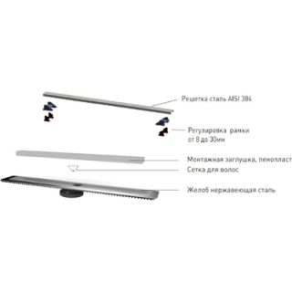 Душевой лоток Berges Wasserhaus C1 Norma 300 090034 с решеткой Матовый хром