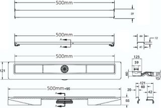 Душевой лоток Berges Wasserhaus C1 Norma 090136 50 Матовый хром