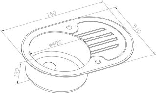 Мойка кухонная Zorg Inox Glass GL-7851-OV-BLACK