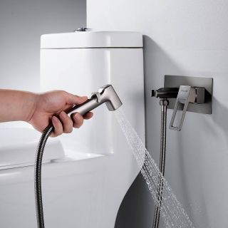 Гигиенический душ со смесителем Shevanik S6805T оружейная сталь