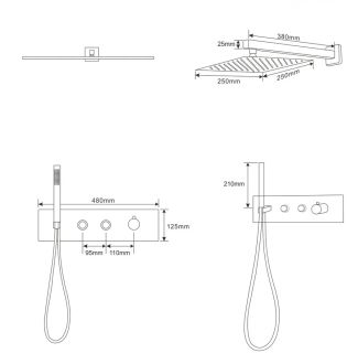 Панель душевая Cerutti SPA VELIA CT10398 хром