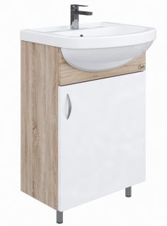 Напольная тумба под раковину Onika Эко 105207 52см белый/дуб сонома