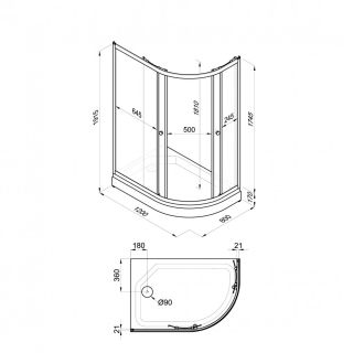 Душевой уголок Triton Коралл Щ0000061780 левый 120x80 см профиль белый стекло мозаика