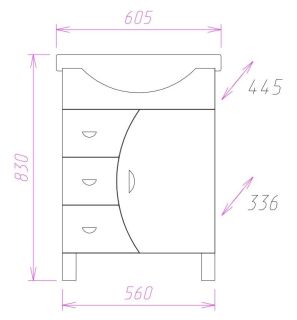 Напольная тумба под раковину Onika Луна 106005 60см белый