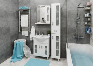 Напольная тумба под раковину Onika Кристалл 106545 65см белый