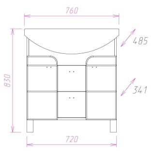 Напольная тумба под раковину Onika Стиль 107512 75см белый/ясень шимо