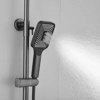 Душевая стойка Shevanik S9136T оружейная сталь