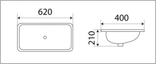 Раковина  CeramaLux 540F белая 62 см