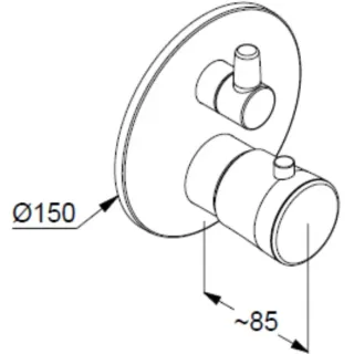 Термостат для ванны Kludi Balance 528108775 чёрный матовый