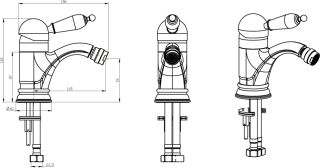 Смеситель для биде Boheme Tradizionale Nero хром 246