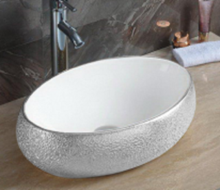 Раковина CeramaLux 433SS бело-серая 49 см