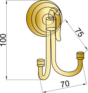 Крючок двойной Boheme Medici бронза 10606