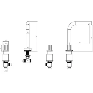 Встраиваемый смеситель для раковины Boheme Aura 152-G-A золото