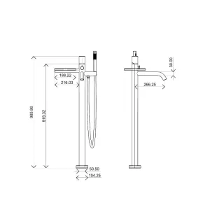 Напольный смеситель для ванны Boheme Stick Spirale 129-NB.4 брашированный никель
