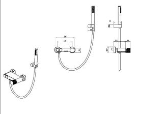 Смеситель для ванны и душа Boheme Stick Linea 123-GG.3 золото