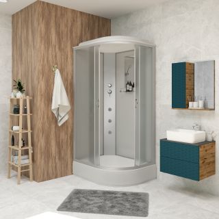 Душевая кабина Niagara NG-33974-14LG с гидромассажем 90x70см серебро/матовое