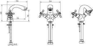 Смеситель для раковины Boheme Crystal золото 291-CRST