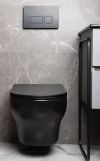 Подвесной унитаз Boheme Fiore 978-SET-B безободковый смыв торнадо чёрный матовый