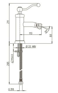 Смеситель для биде Paini Duomo 88F3304 старая бронза