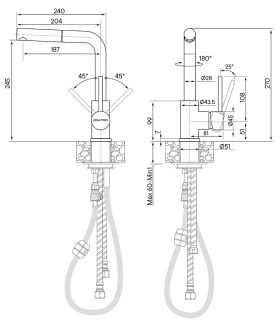 Смеситель для кухни Paulmark Kassel Ka214311-NI никель