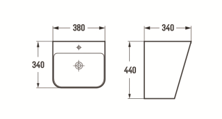 Раковина  CeramaLux 500QMB черный 38 см