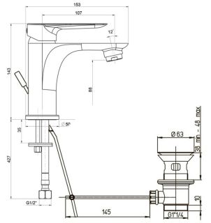 Смеситель для раковины Paini Garda 76CR211 хром
