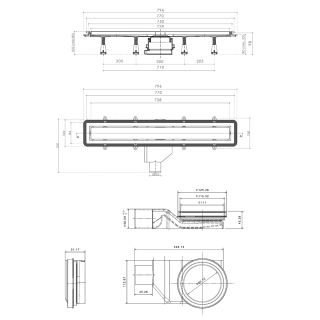 Душевой лоток Pestan Confluo Premium White Glass Line 750