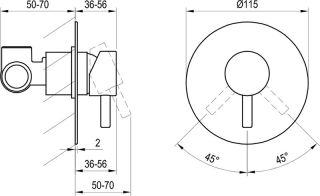Смеситель для душа Ravak Espirit X070322 ES 062.20GB.O1 ГРАФИТ