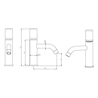 Смеситель для раковины Boheme Stick 121-MG-MR-W золото матовое/белый мрамор