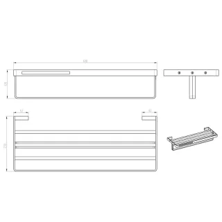 Полка для полотенец Boheme Q 10947-NB брашированный никель