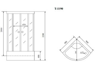 Душевая кабина Timo Standart T-5590 Г/М 90x90см