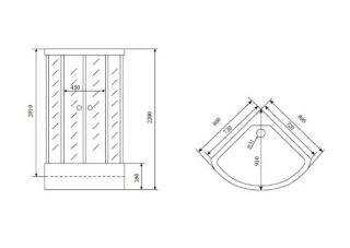 Душевая кабина Timo Standart T-6680SF Silver Fabric 80x80см