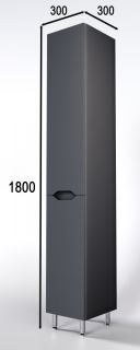 Пенал Style Line Марелла 30 Люкс Plus СС-00002420 с бельевой корзиной серый матовый