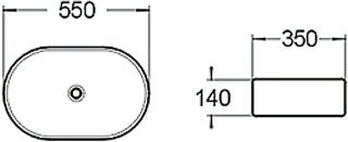 Раковина накладная SantiLine SL-1018 55см белый