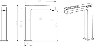 Смеситель для накладной раковины Boheme Q золото/красный 142-GR