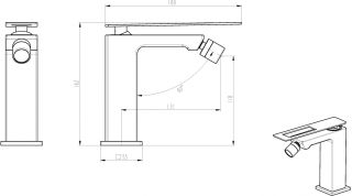 Смеситель для биде Boheme Q чёрный/золото 146-BG