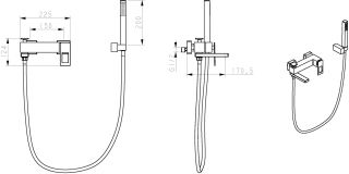 Смеситель для ванны Boheme Q хром/красный 143-CRR