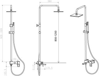 Душевая стойка Boheme Q белый/красный 148-WR