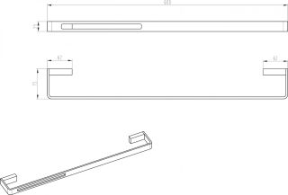 Полотенцедержатель Boheme Q чёрный 10942-B