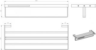 Полка для полотенец Boheme Q хром 10947-CR