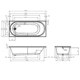 Ванна акриловая Am.Pm X-Joy W94A-175-075W-A 175x75 см белый