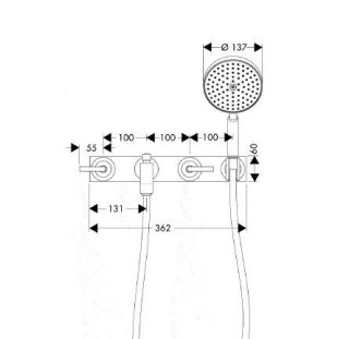 Смеситель для ванны Hansgrohe Citterio 39442000 хром
