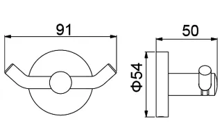 Двойной крючок Timo Saona 13012/13 никель матовый