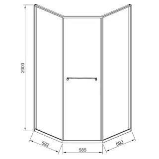 Душевой уголок Timo T35L 100x100 см левый чёрный