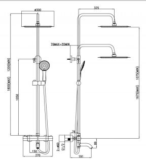 Душевая стойка Denberg LT302 с термостатом хром